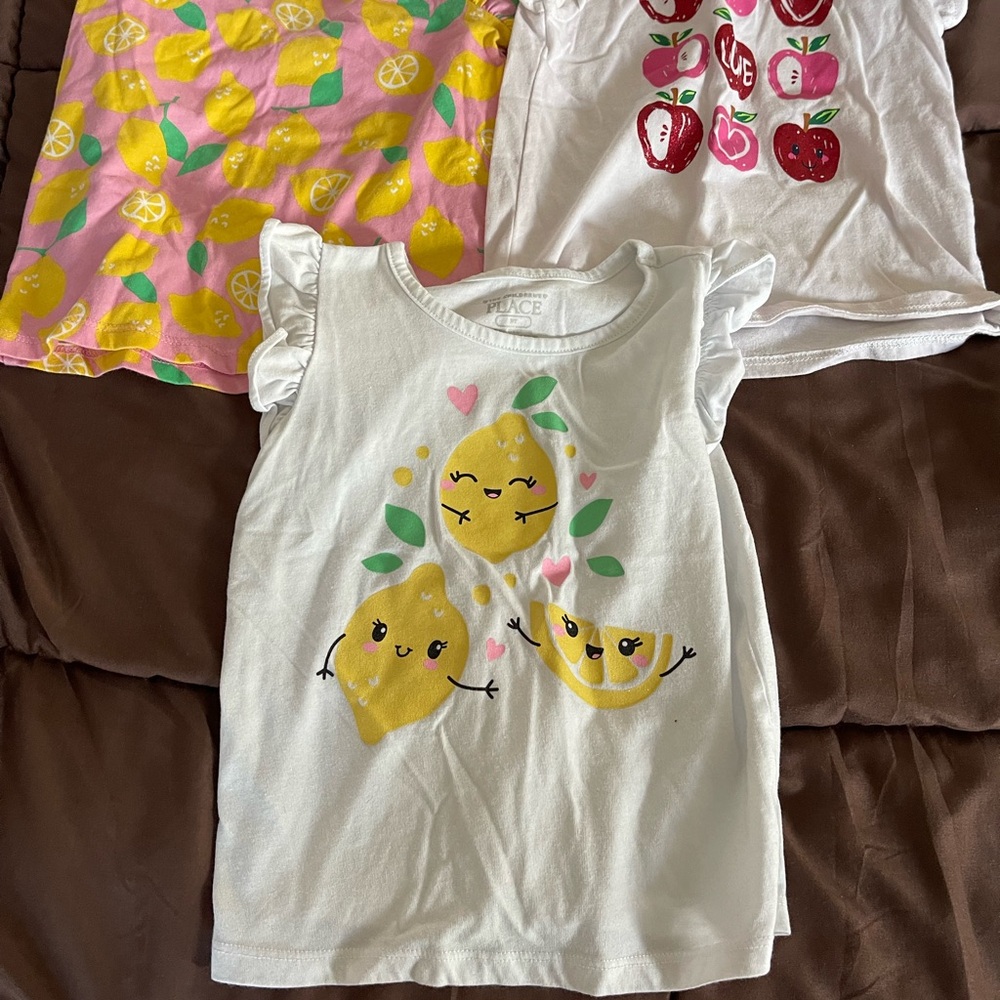 The Children's Place Lemon Print Tee - White and Yellow